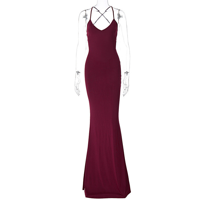 #D368 Wine dress