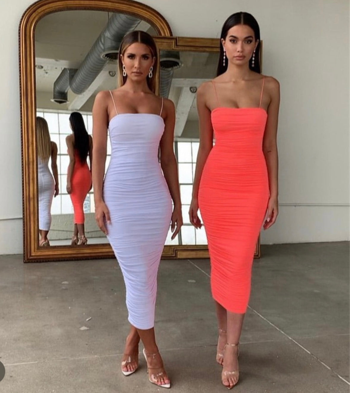 #DM002 PINK ORANGE DRESS