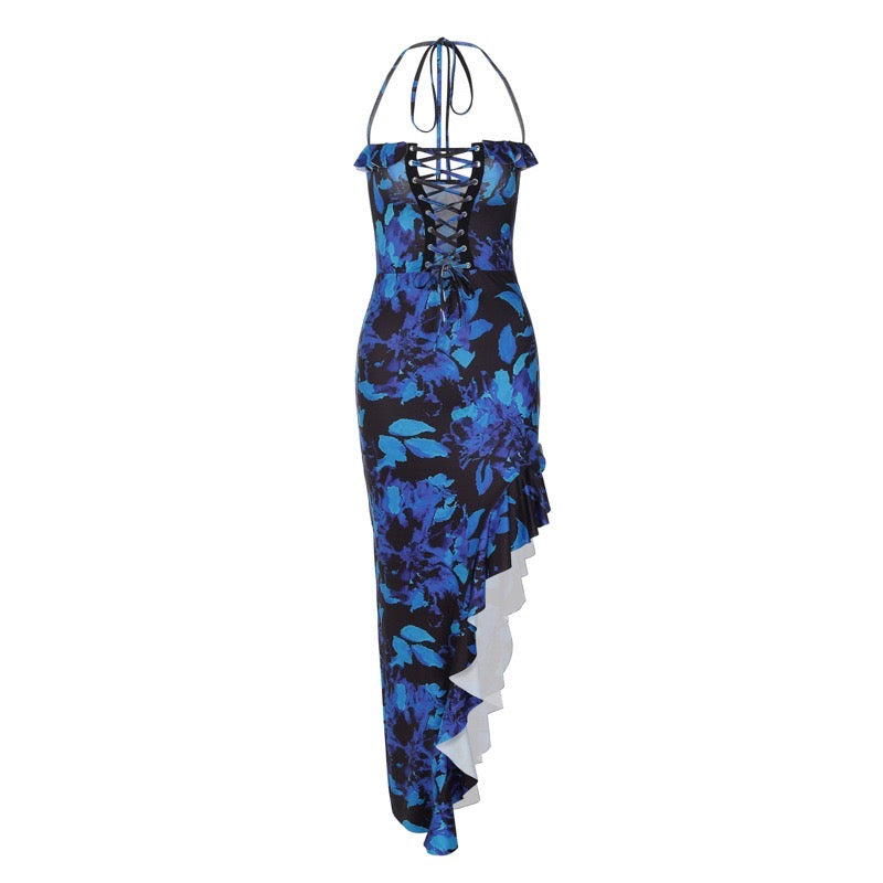 #322 Flower blue dress