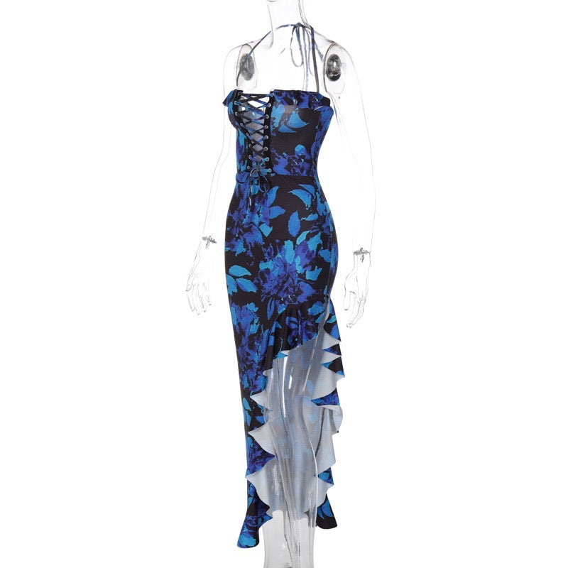 #322 Flower blue dress