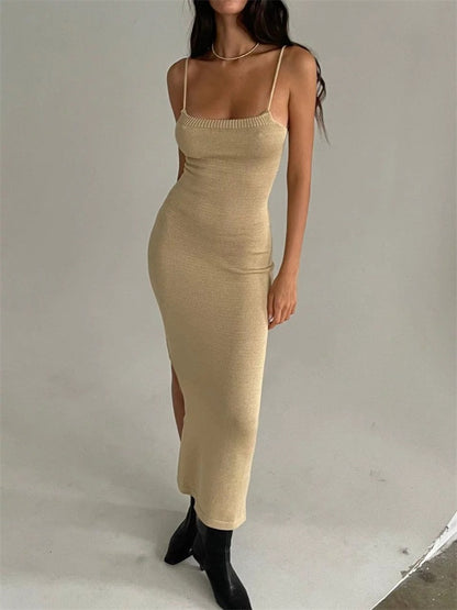 #n352 Beige knit dress