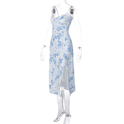 #Am335 Flower blue dress
