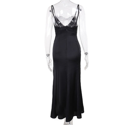 #345 White ribbon black dress